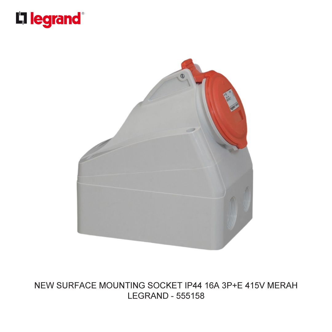 NEW SURFACE MOUNTING SOCKET IP44 16A 3P+E 415V RED