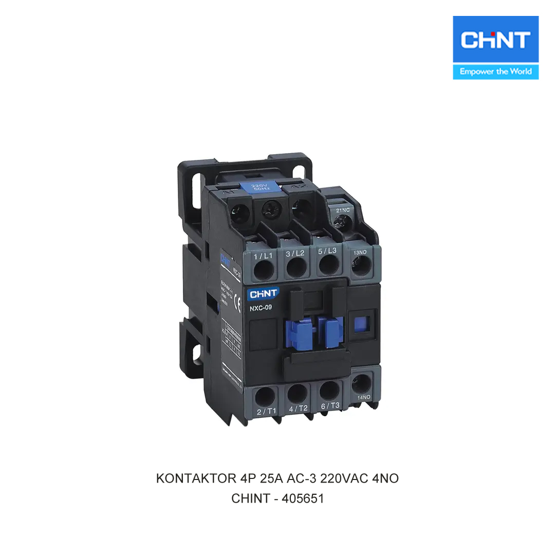 CONTACTOR 4P 25A AC-3 220VAC 4NO