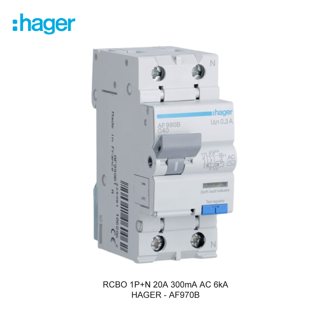 RCBO 1P+N 20A 300mA AC 6kA