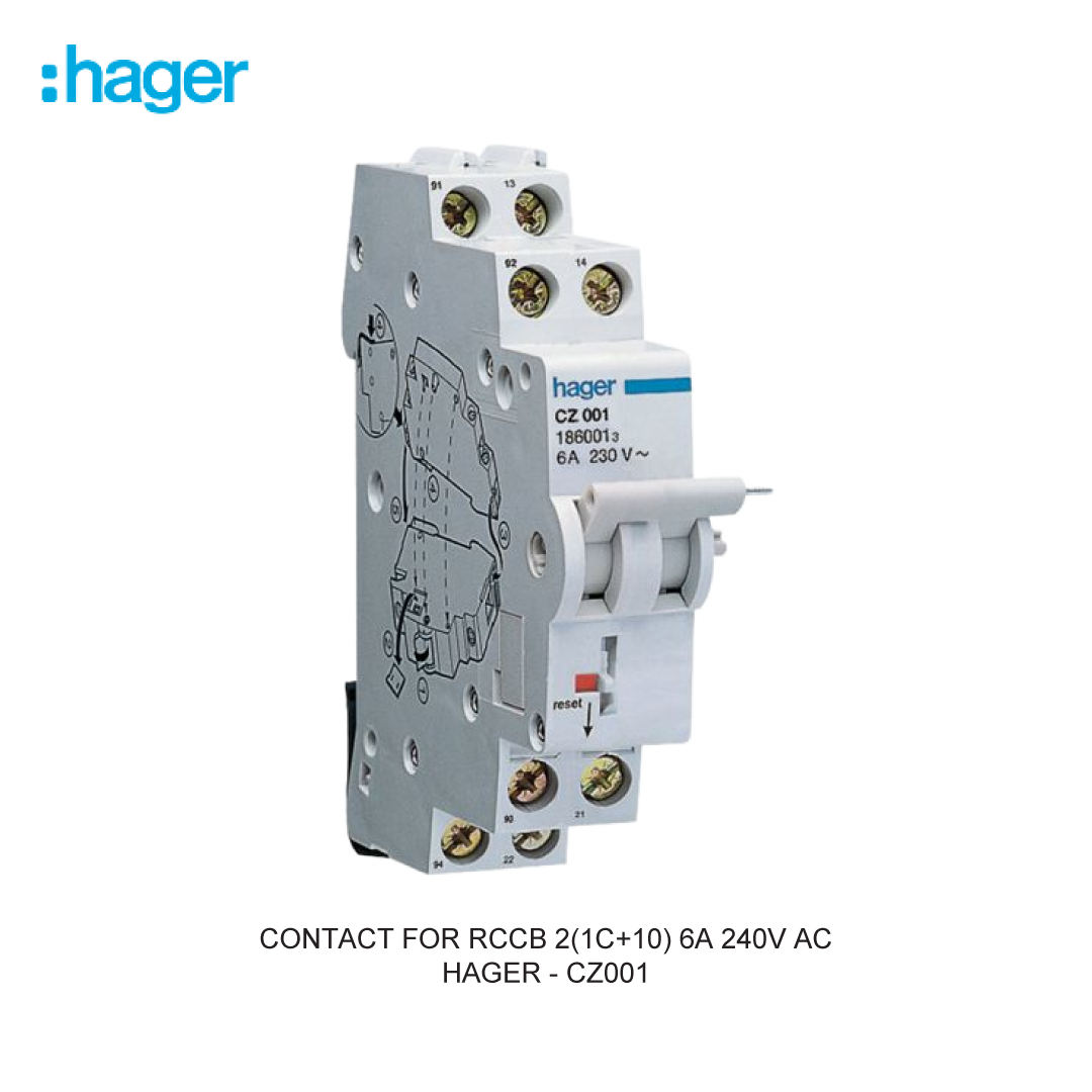 CONTACT FOR RCCB 2(1C+10) 6A 240V AC