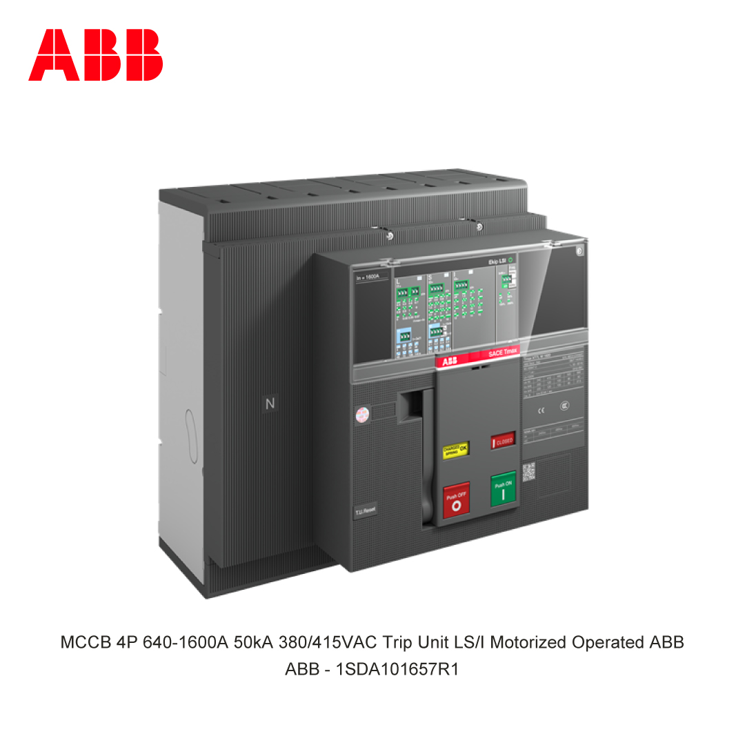 MCCB 4P 640-1600A 50kA 380/415VAC Trip Unit LS/I Motorized Operated ABB