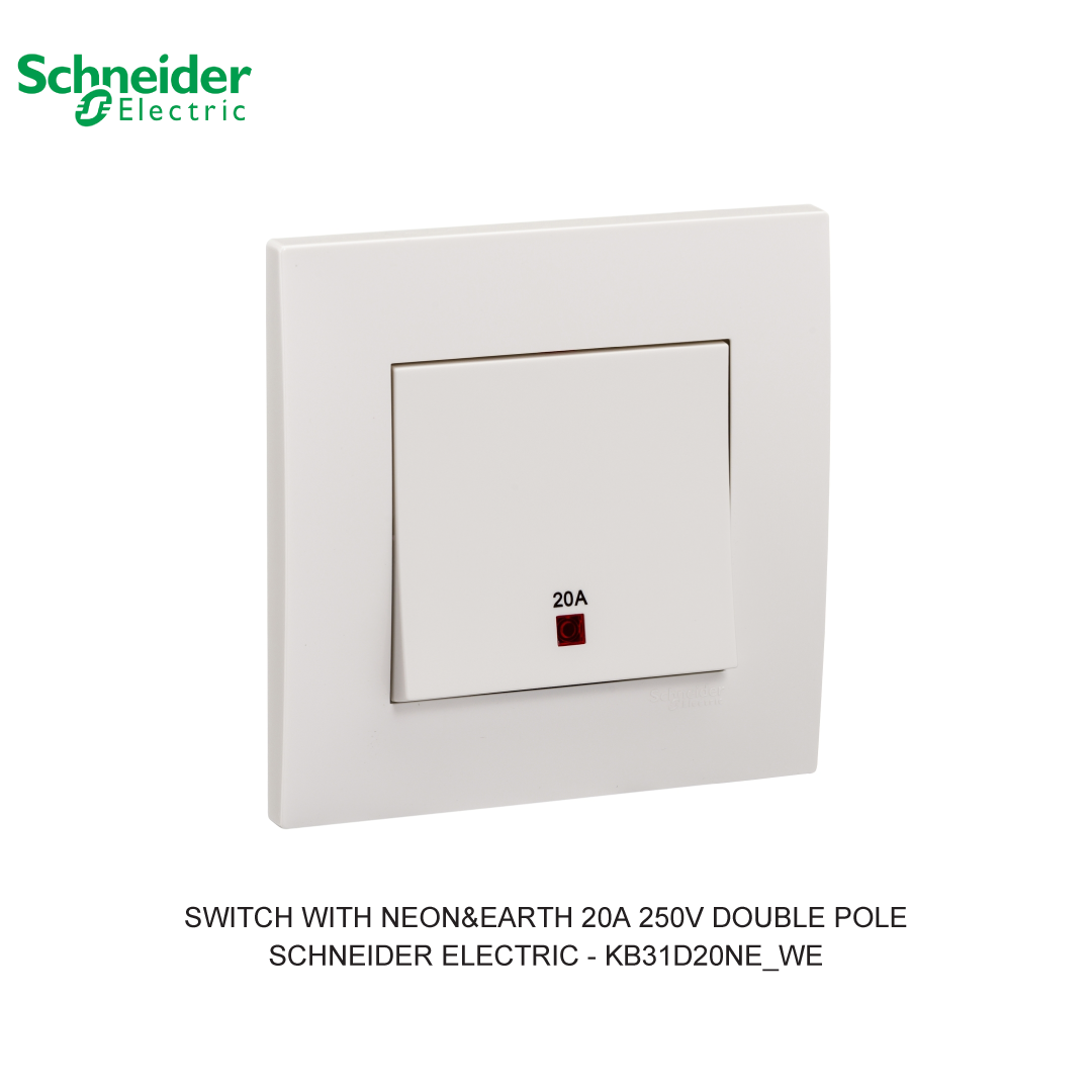 SWITCH WITH NEON&EARTH 20A 250V DOUBLE POLE