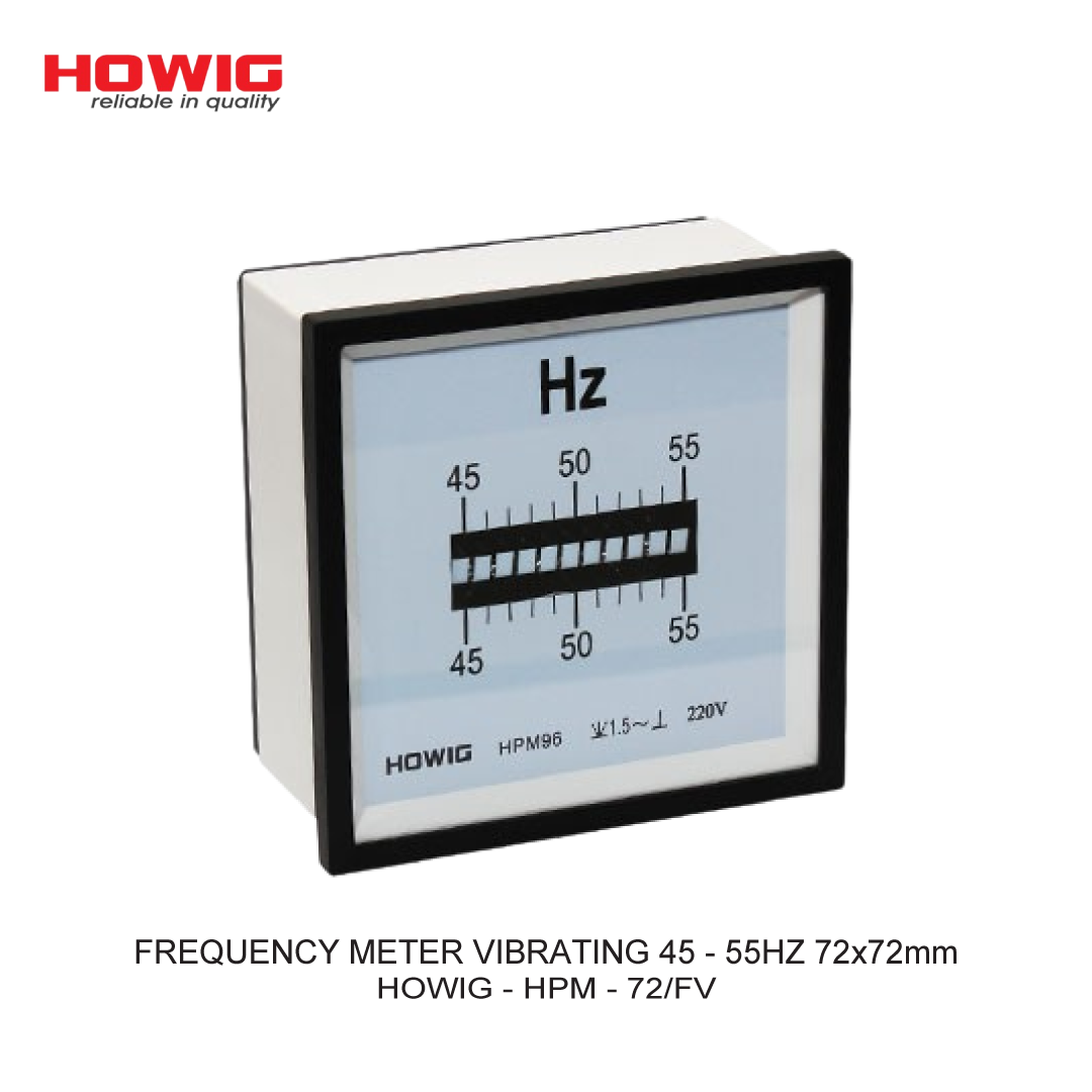 FREQUENCY METER VIBRATING 45 - 55HZ 72x72mm