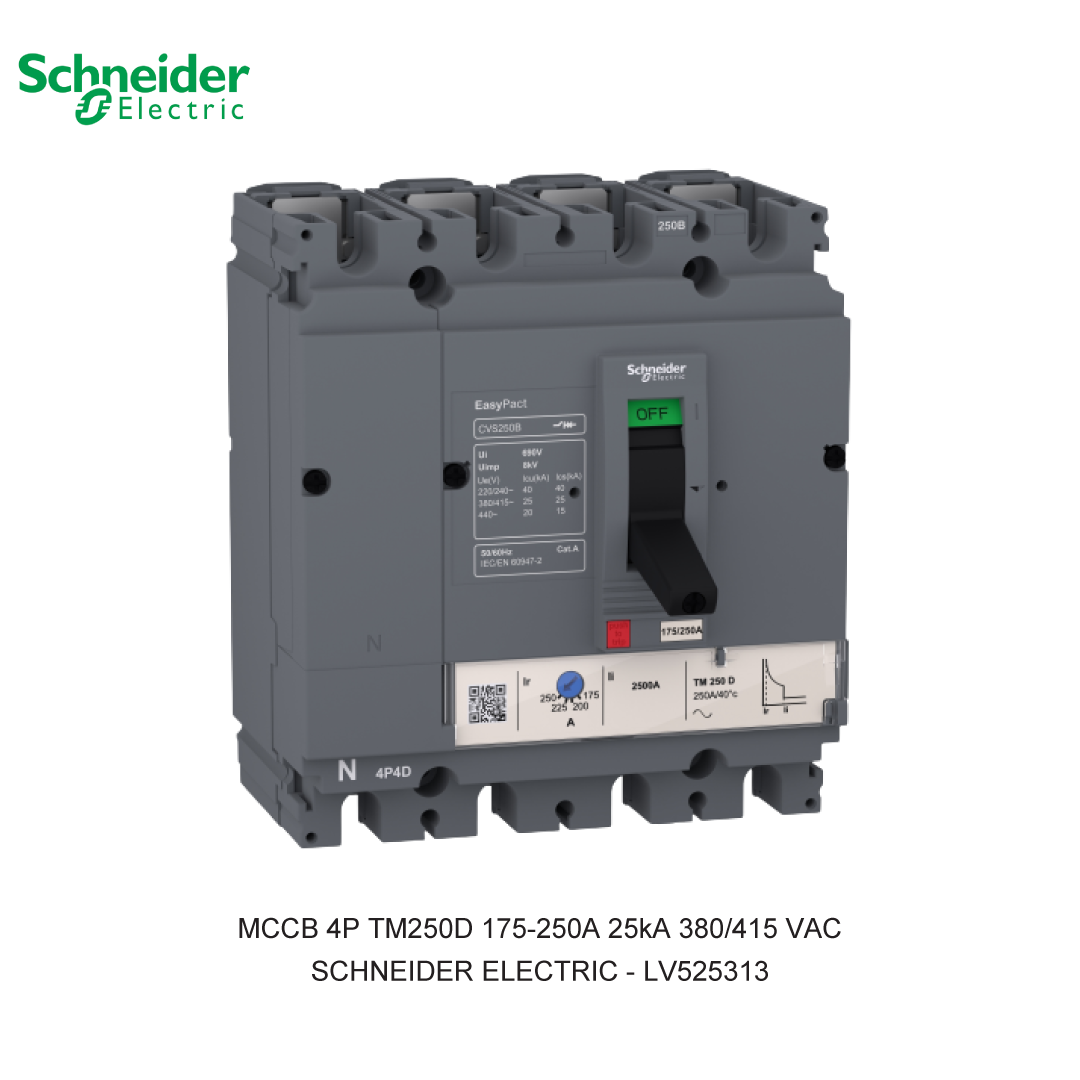 MCCB 4P TM250D 175-250A 25KA 380/415VAC