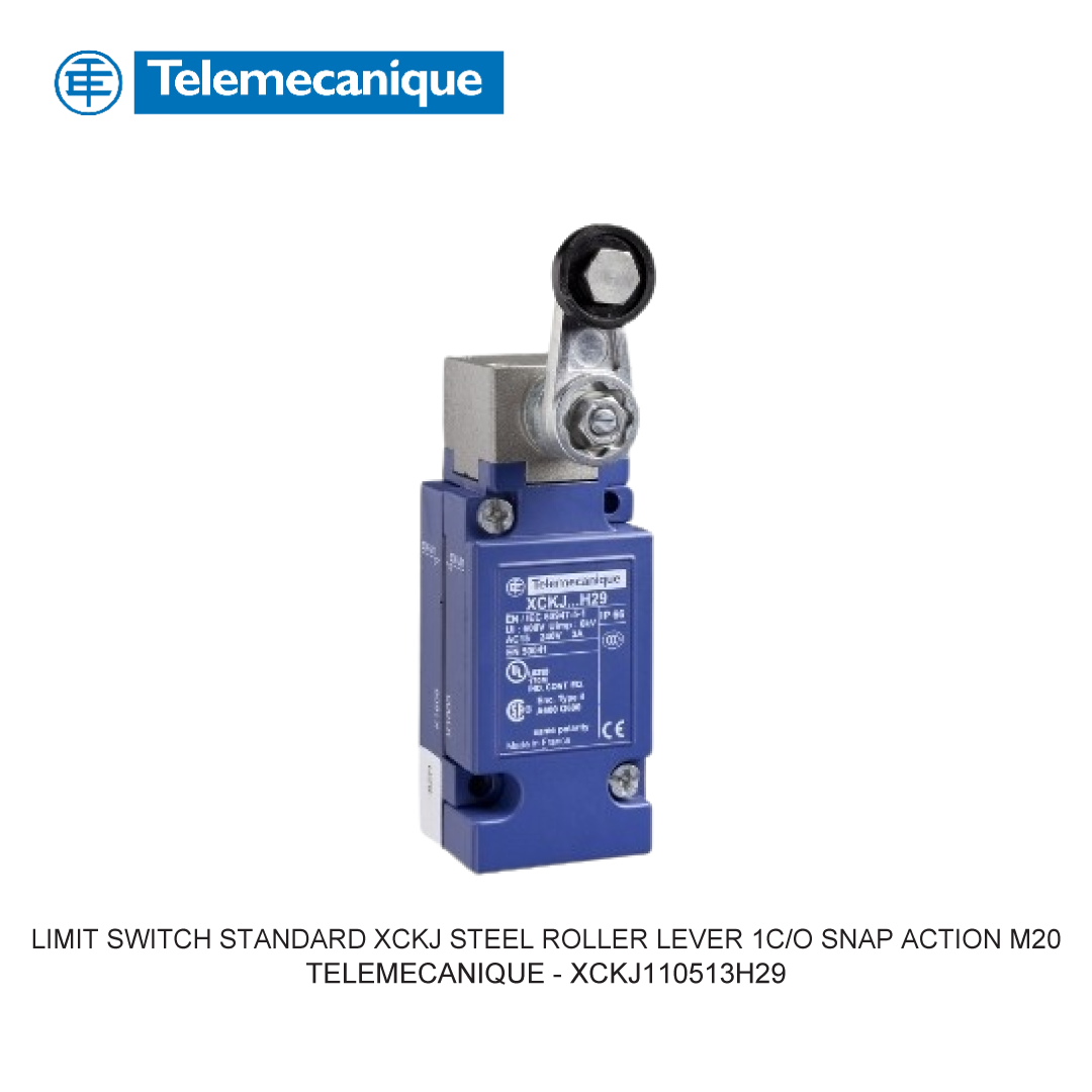 LIMIT SWITCH STANDARD XCKJ STEEL ROLLER LEVER 1C/O SNAP ACTION M20