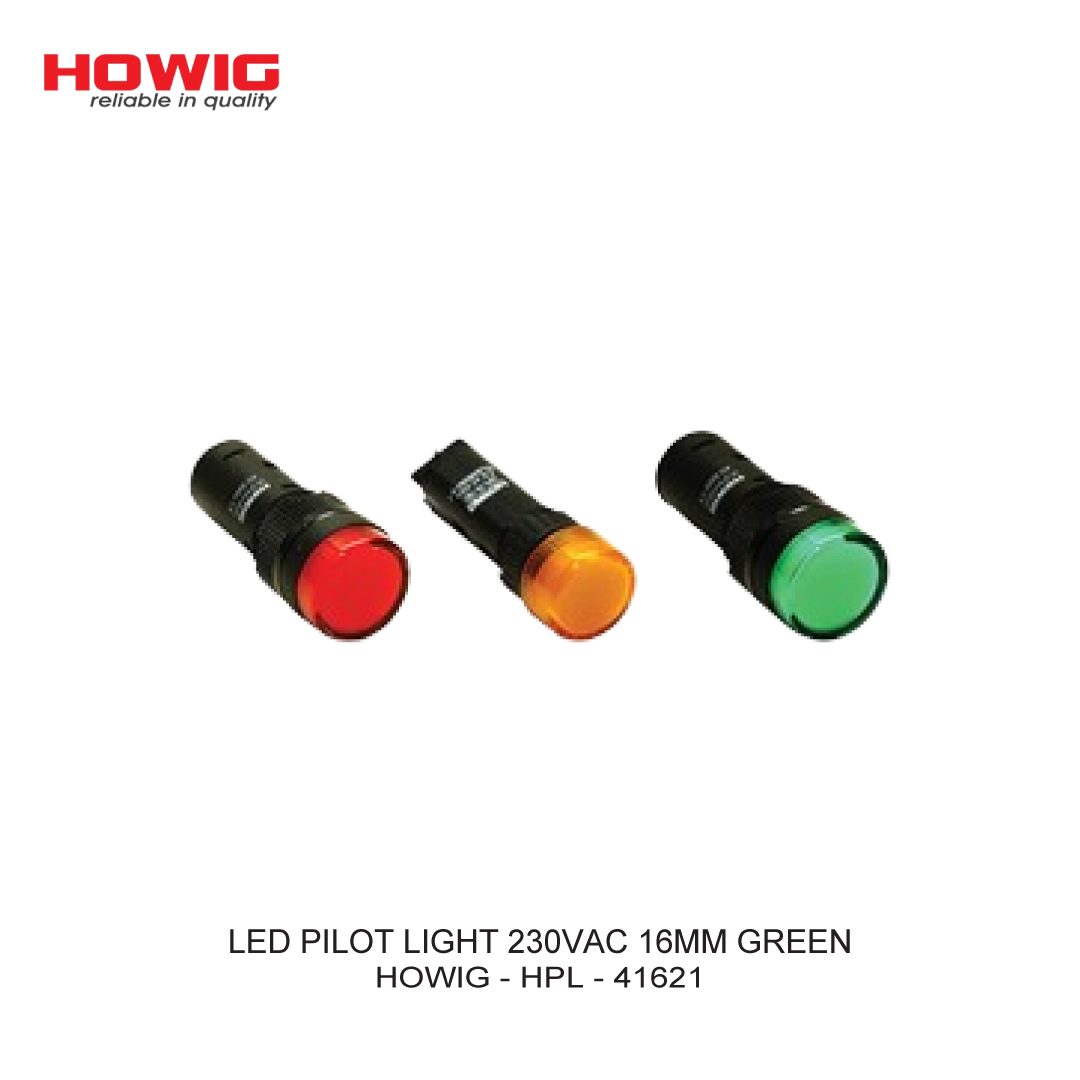 LED PILOT LIGHT 230VAC 16MM GREEN