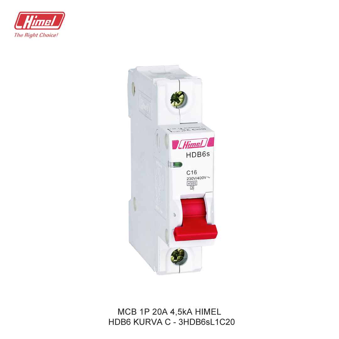 MCB HIMEL HDB6sL C 1P 20A 4,5kA