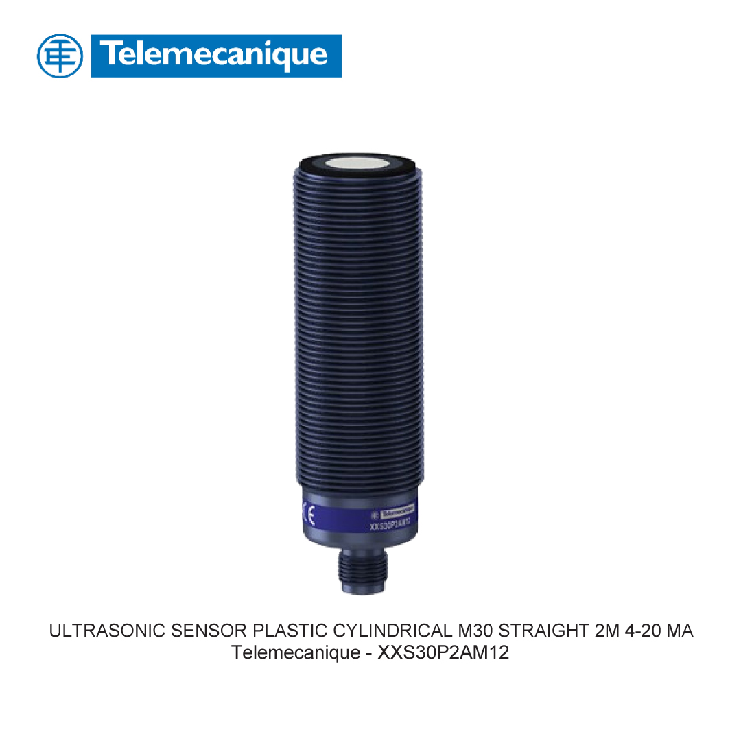 ULTRASONIC SENSOR PLASTIC CYLINDRICAL M30 STRAIGHT 2M 4-20 MA