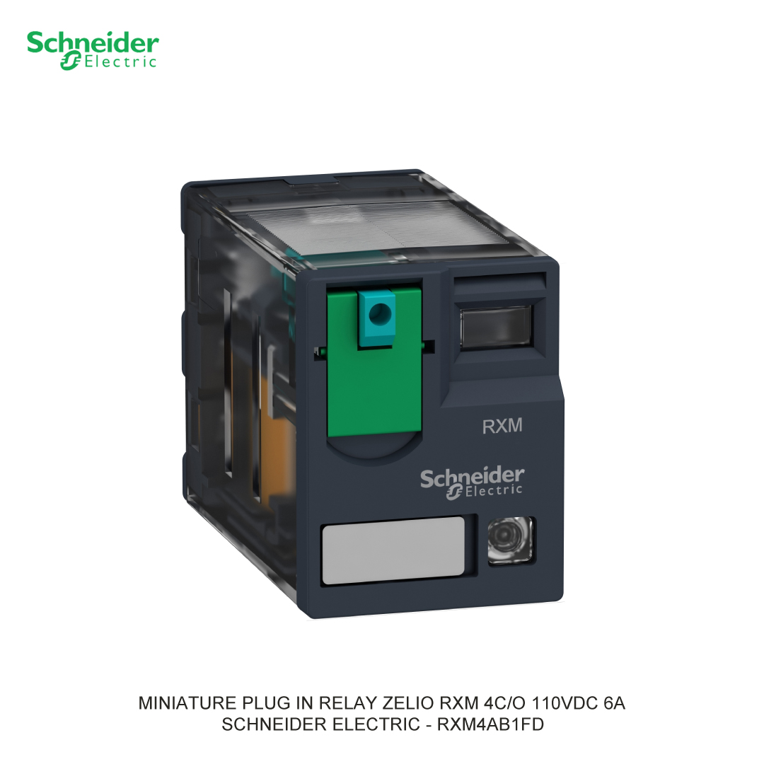 MINIATURE PLUG IN RELAY ZELIO RXM 4C/O 110VDC 6A SCHNEIDER ELECTRIC