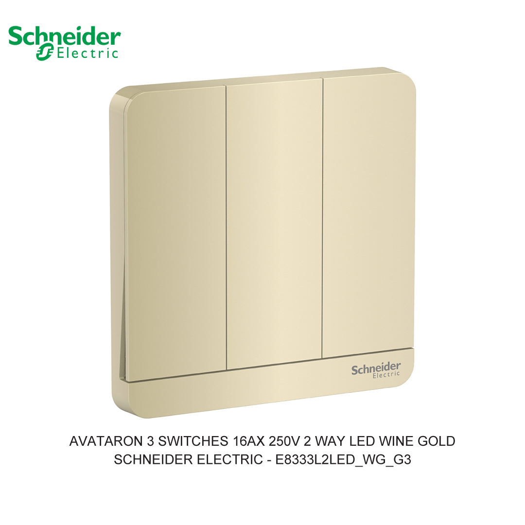 AVATARON 3 SWITCHES 16AX 250V 2 WAY LED WINE GOLD