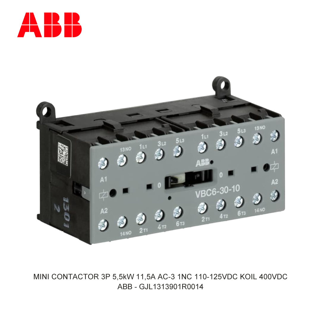 MINI CONTACTOR 3P 5,5kW 11,5A AC-3 1NC 110-125VDC KOIL 400VDC