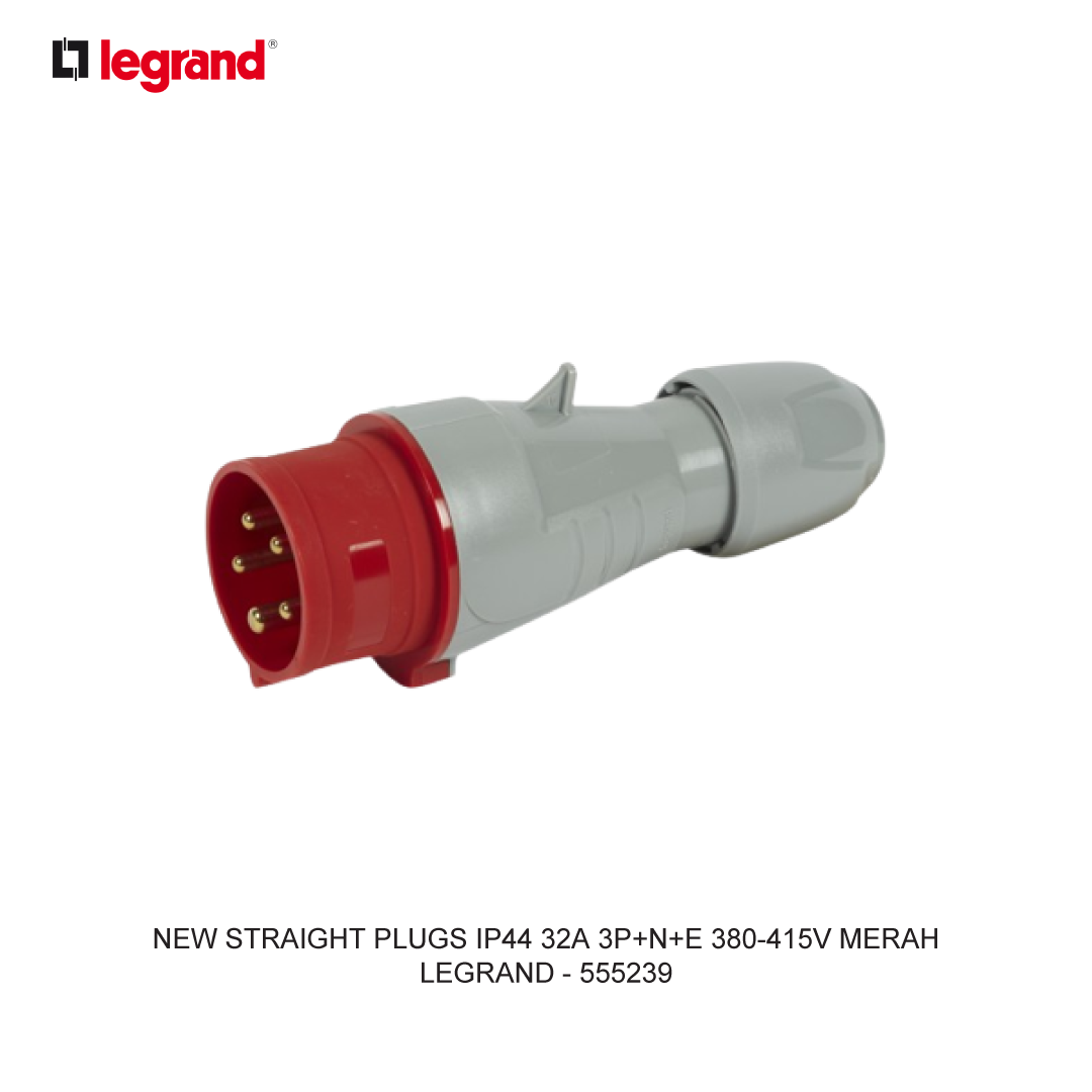NEW STRAIGHT PLUGS IP44 32A 3P+N+E 380-415V RED