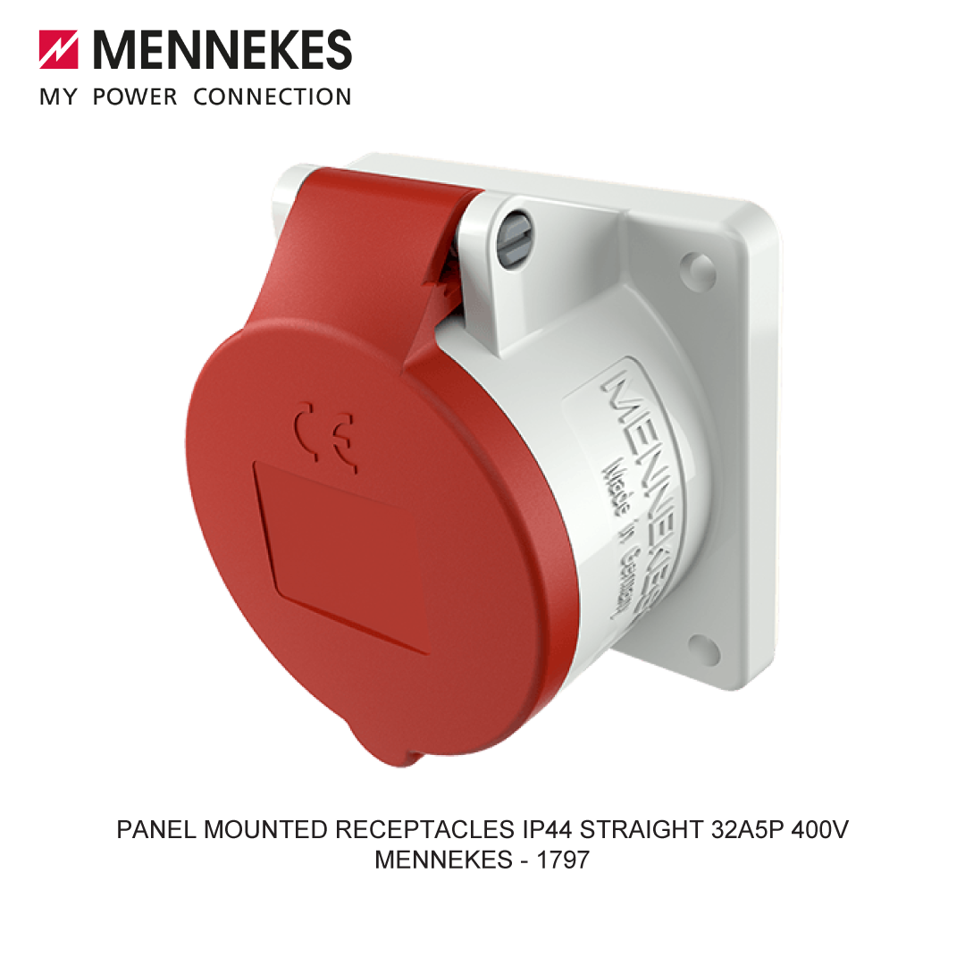 PANEL MOUNTED RECEPTACLES IP44 STRAIGHT 32A 5P 400V