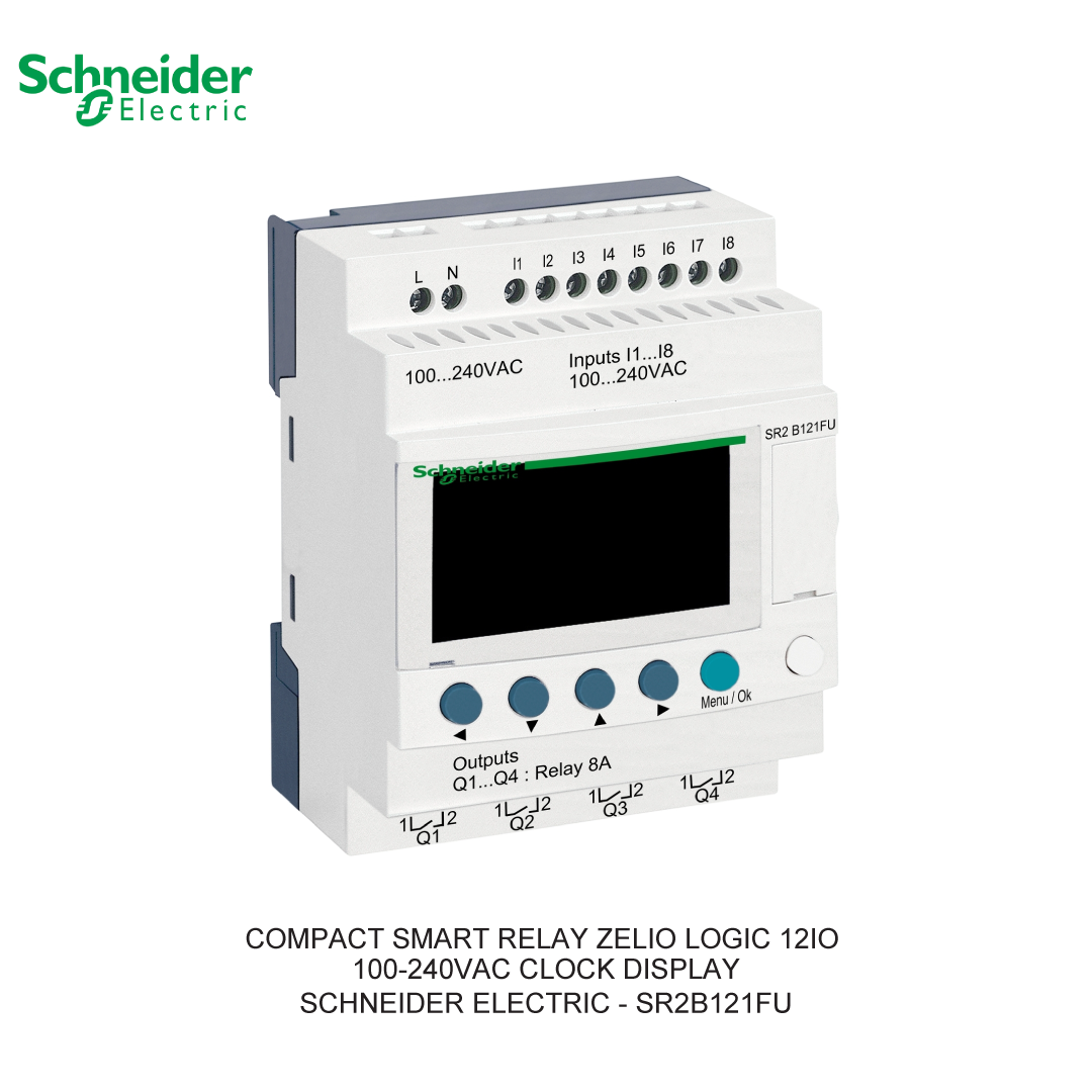 COMPACT SMART RELAY ZELIO LOGIC 12IO 100-240VAC CLOCK DISPLAY