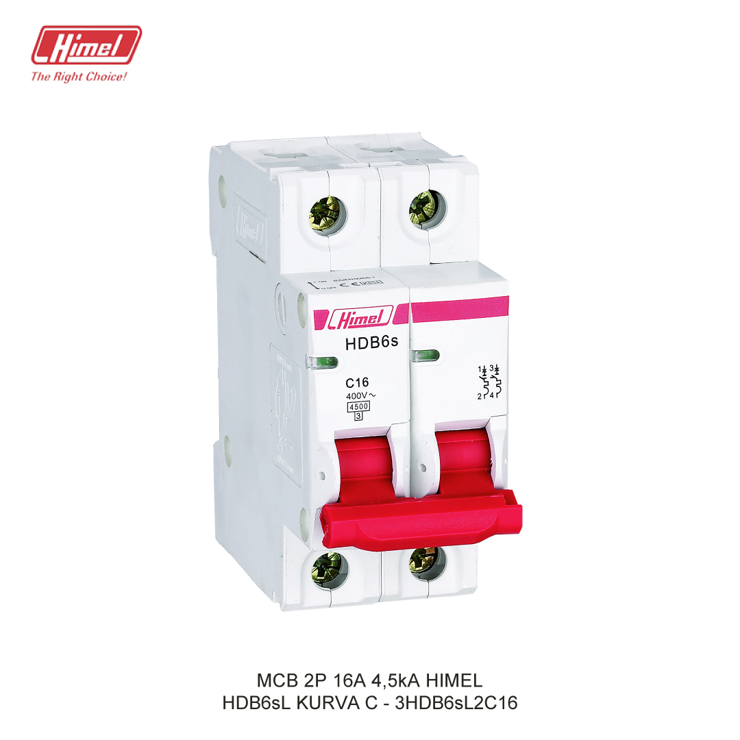 MCB HIMEL HDB6sL C 2P 16A 4,5kA