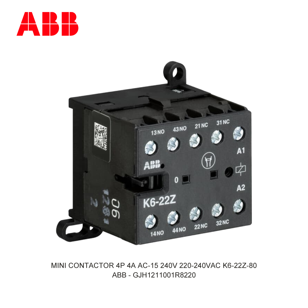 MINI CONTACTOR 4P 4A AC-15 240V 220-240VAC K6-22Z-80