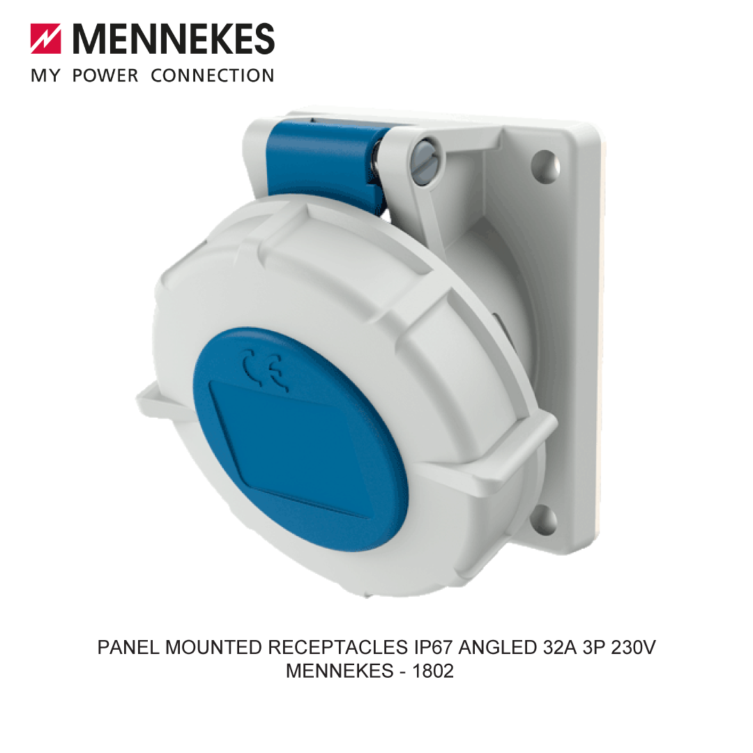 PANEL MOUNTED RECEPTACLES IP67 ANGLED 32A 3P 230V