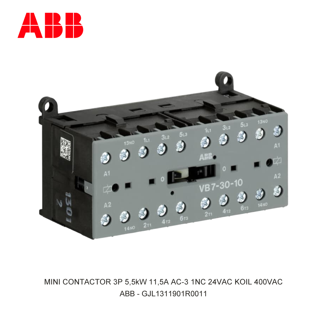 MINI KONTAKTOR 3P 5.5kW 11.5A AC-3 24V COIL 400VAC 1NC