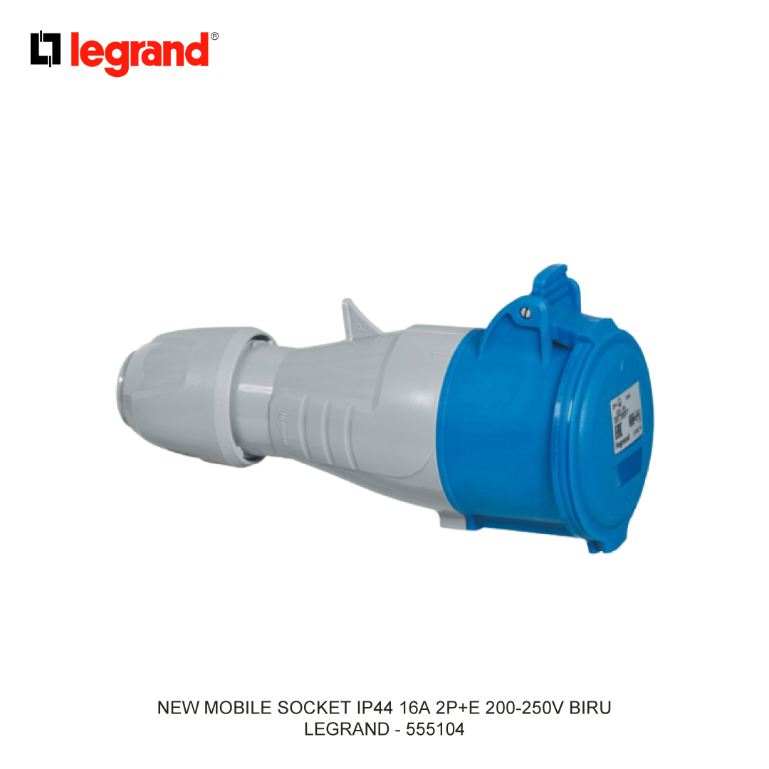 NEW MOBILE SOCKET IP44 16A 2P+E 200-250V BLUE