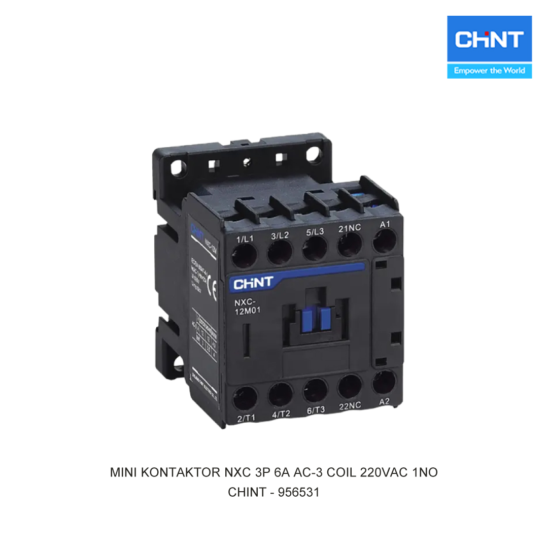 MINI CONTACTOR NXC 3P 6A AC-3 COIL 240VAC 1NO