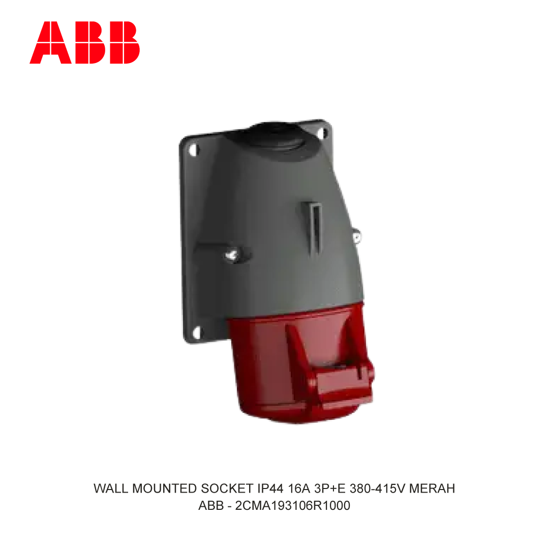 WALL MOUNTED SOCKET IP44 16A 3P+E 380-415V RED