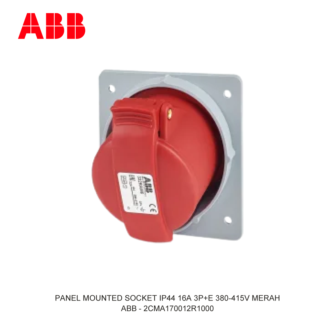 PANEL MOUNTED SOCKET IP44 16A 3P+E 380-415V MERAH