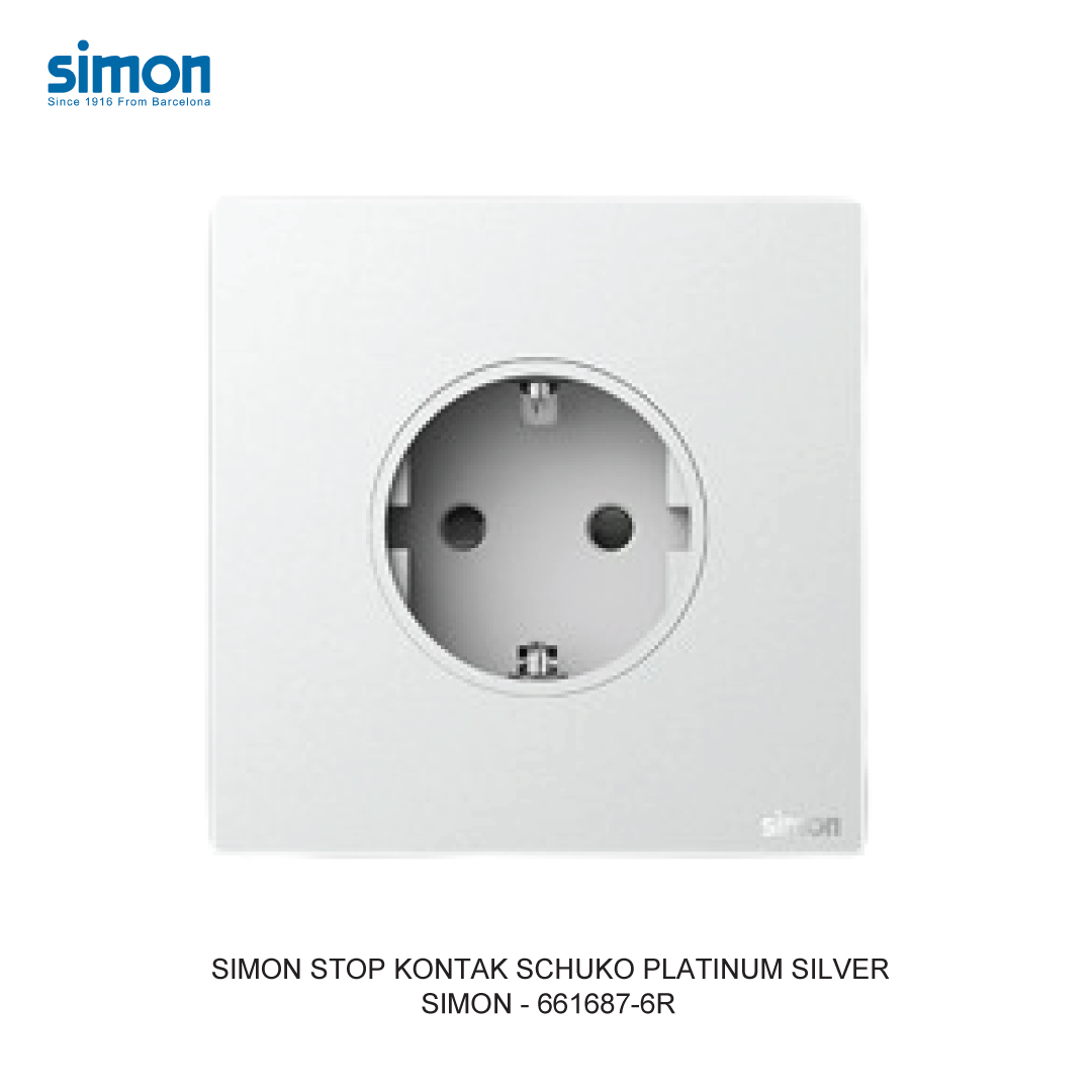 SIMON SCHUKO SOCKET PLATINUM SILVER