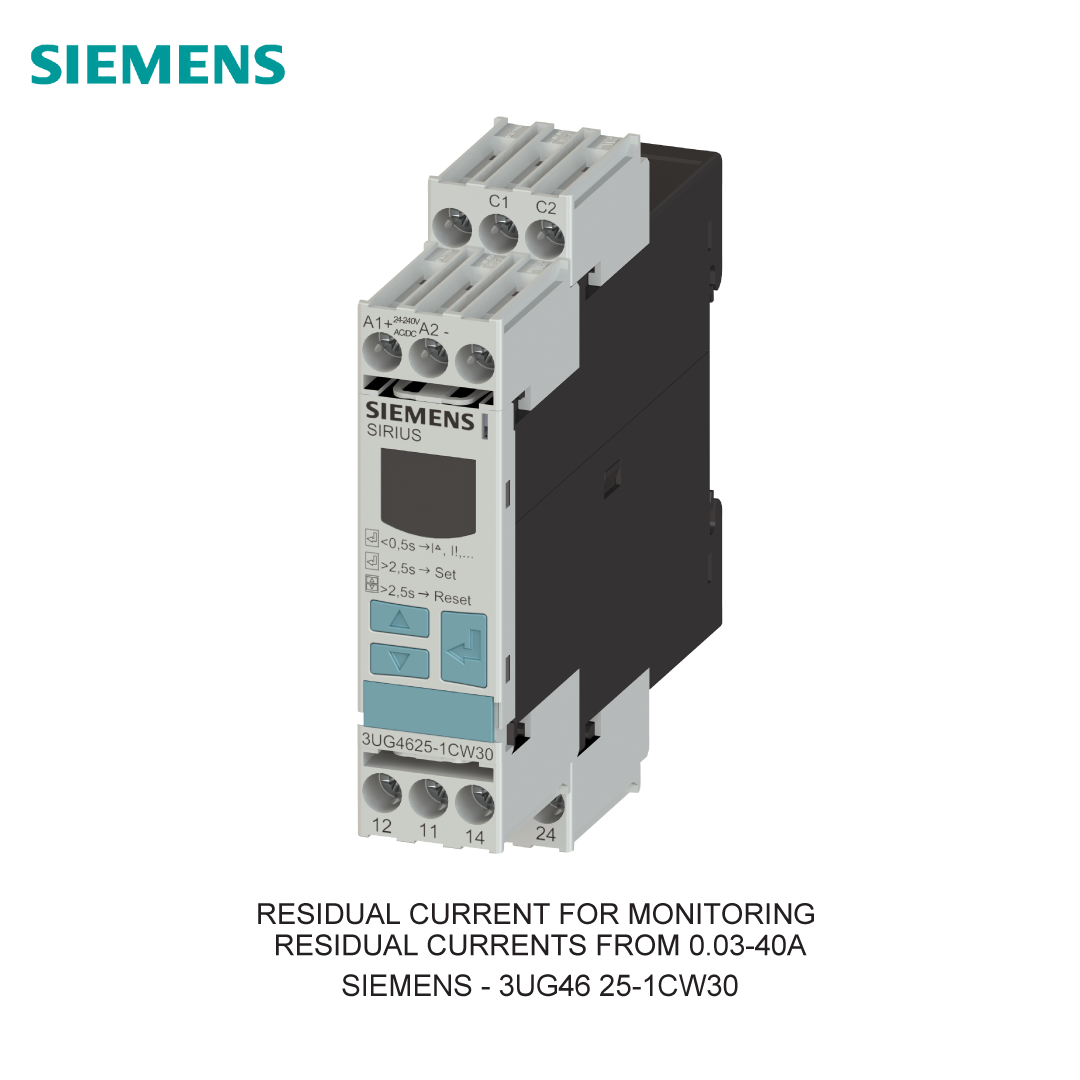RESIDUAL CURRENT FOR MONITORING RESIDUAL CURRENTS FROM 0.03-40A