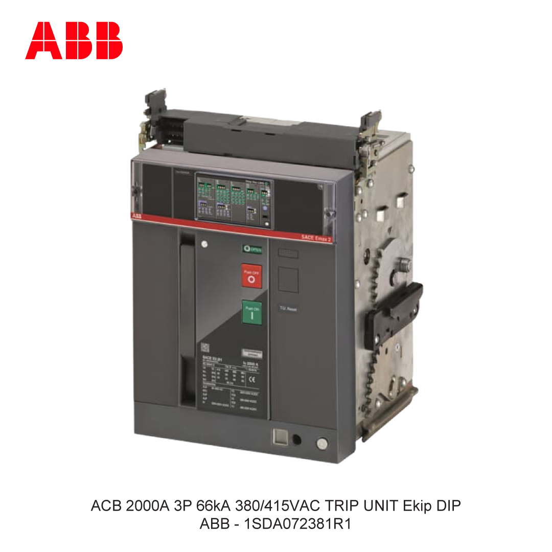 ACB 2000A 3P 66kA 380/415VAC TRIP UNIT Ekip DIP ABB