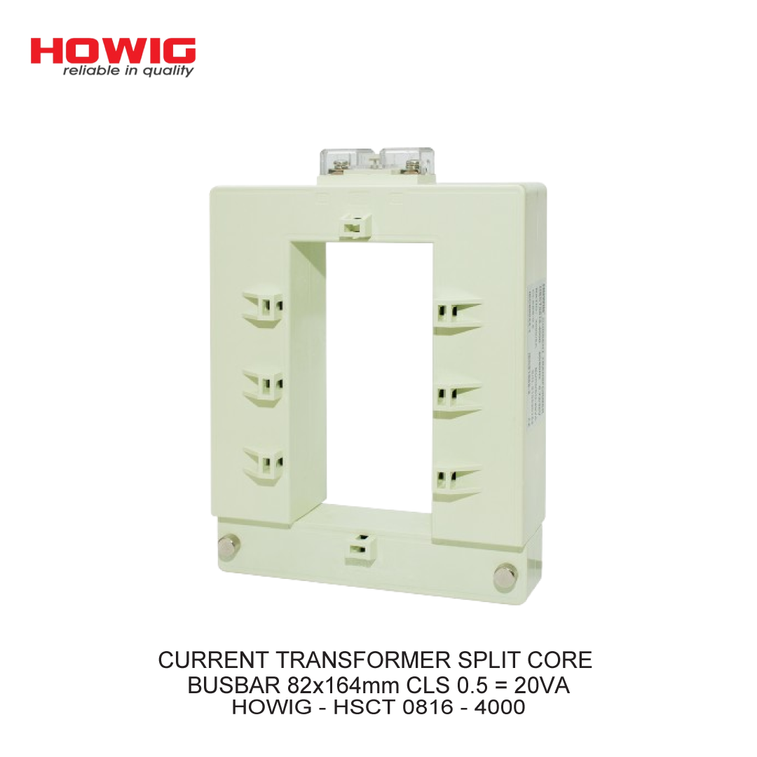 CURRENT TRANSFORMER SPLIT CORE BUSBAR 82x164mm CLS 0.5 = 20VA