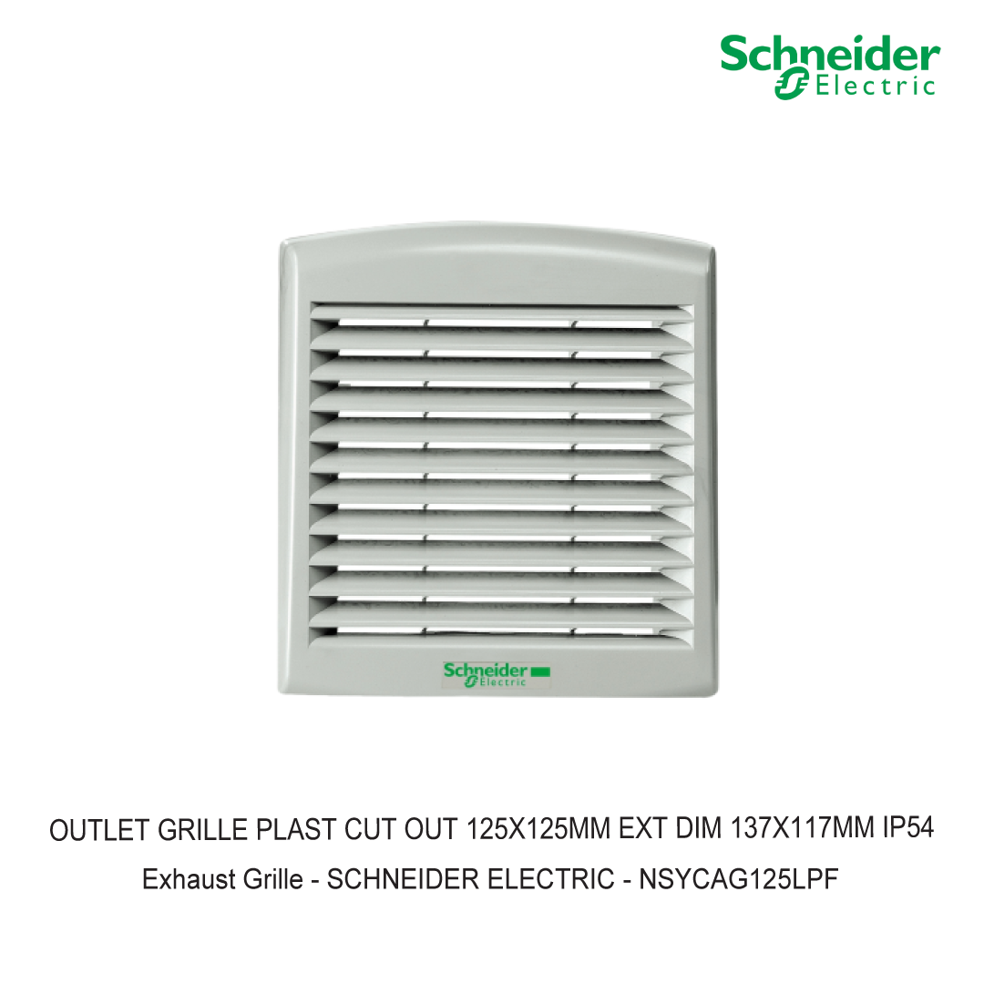 OUTLET GRILLE PLAST CUT OUT 125X125MM EXT DIM 137X117MM IP54