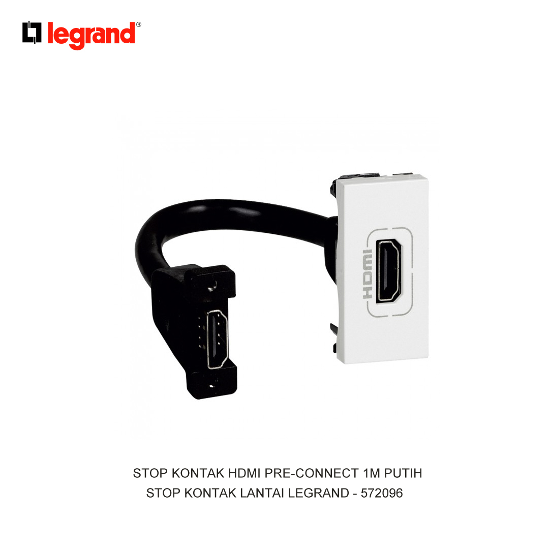 HDMI SOCKET PRE-CONNECT 1M WHITE