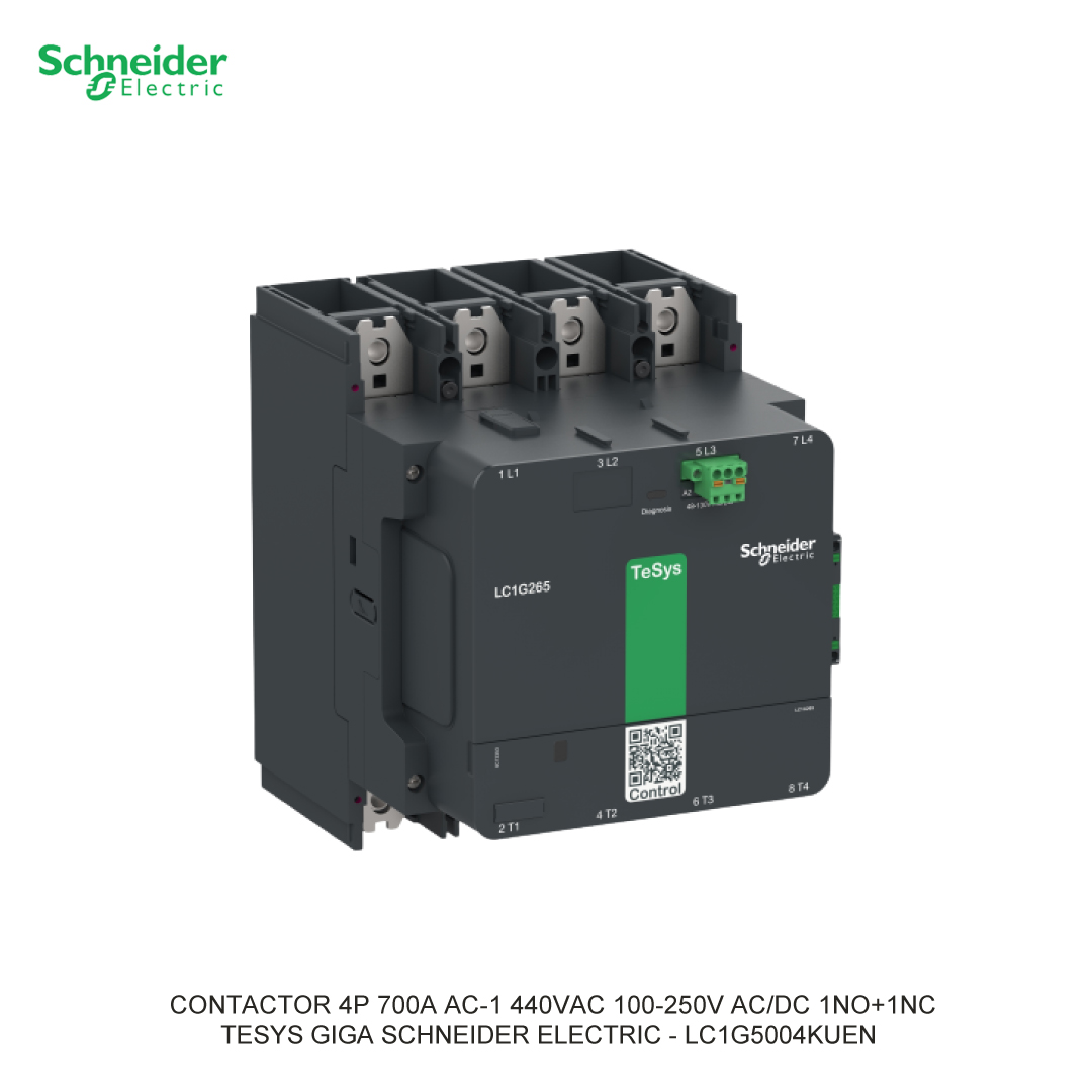 CONTACTOR 4P 700A AC-1 440VAC 100-250V AC/DC 1NO+1NC