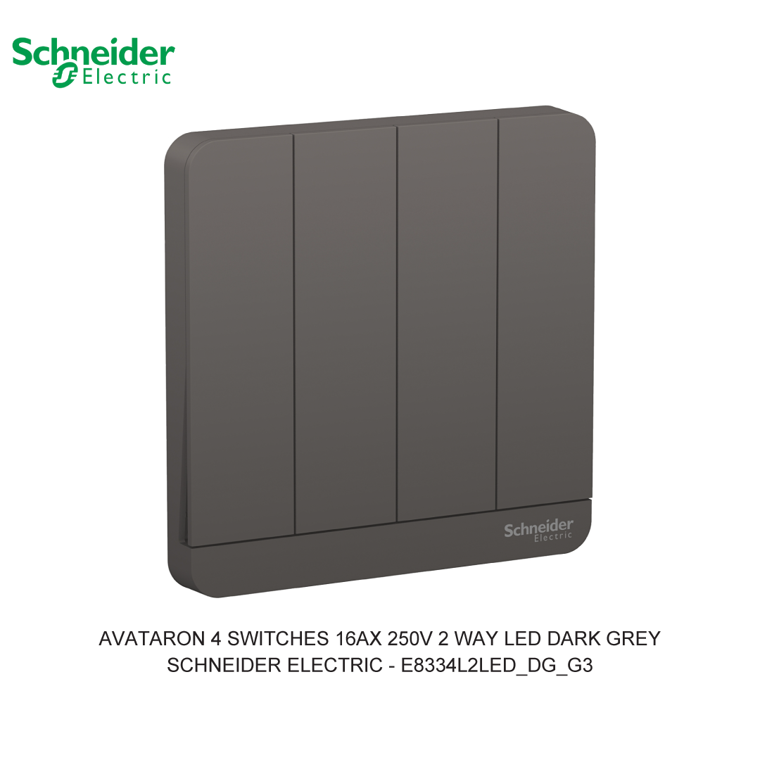 AVATARON 4 SWITCHES 16AX 250V 2 WAY LED DARK GREY