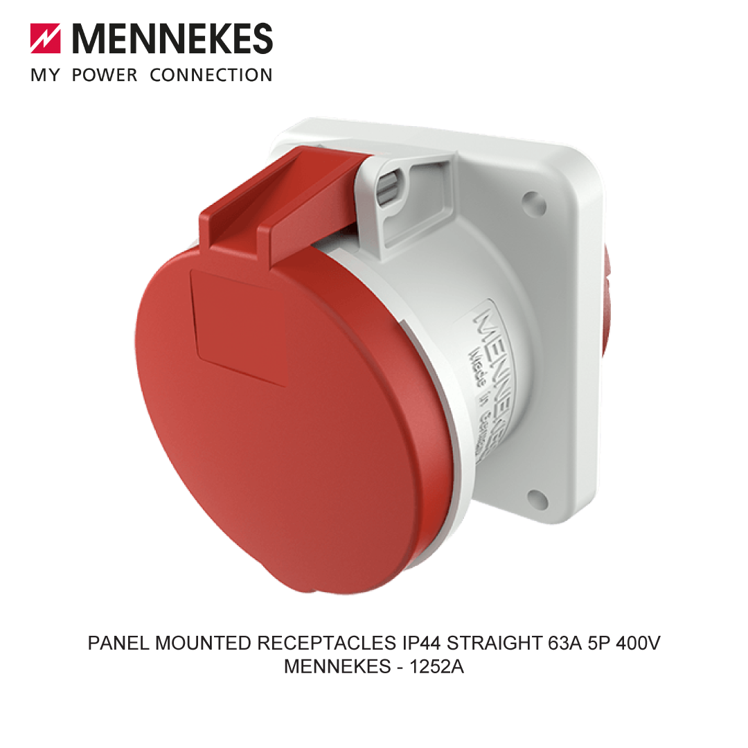 PANEL MOUNTED RECEPTACLES IP44 STRAIGHT 63A 5P 400V