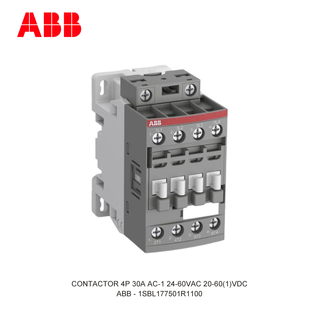 CONTACTOR 4P 30A AC-1 24-60VAC 20-60(1)VDC