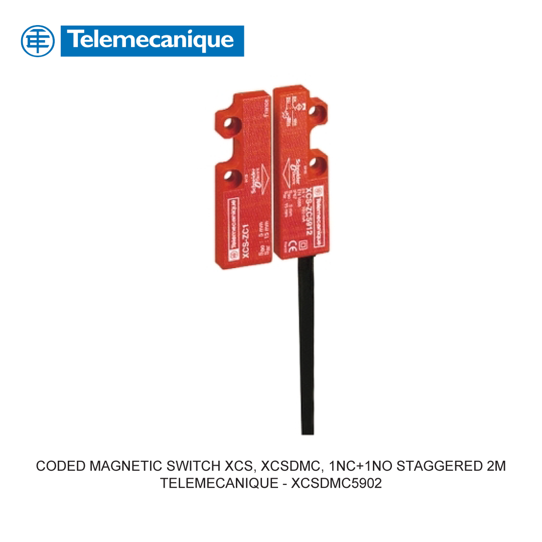 CODED MAGNETIC SAFETY SWITCHES XCSDMC 1NC+1NO STAGGERED 2M