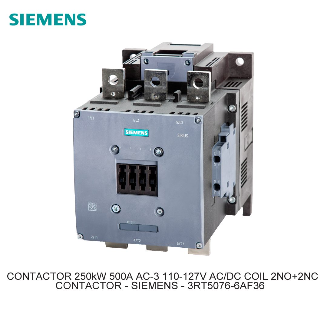 CONTACTOR 250kW 500A AC-3 110-127V AC/DC COIL 2NO+2NC