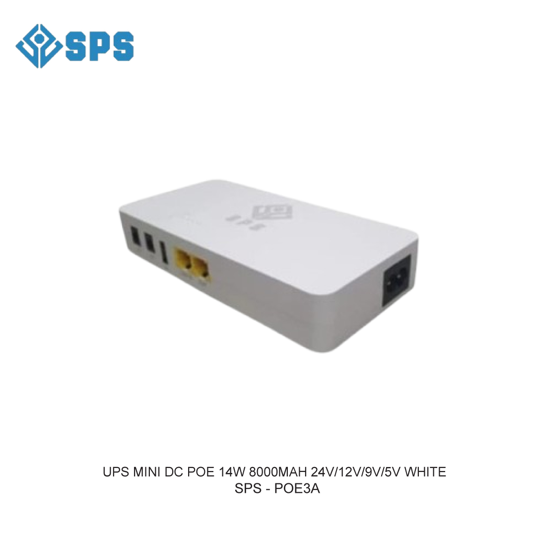 UPS MINI DC POE 14W 8000MAH 24V/12V/9V/5V WHITE