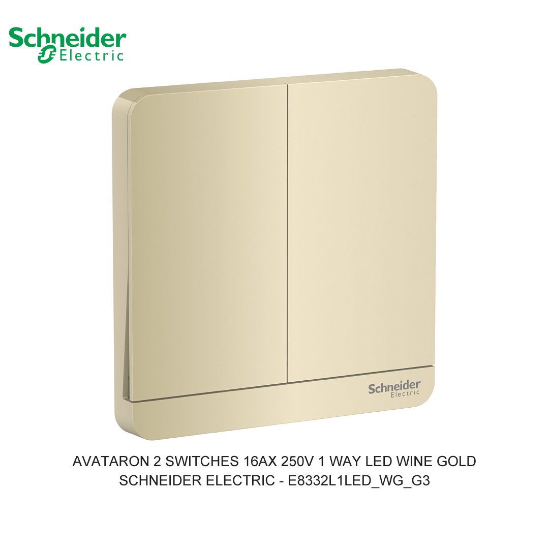 AVATARON 2 SWITCHES 16AX 250V 1 WAY LED WINE GOLD