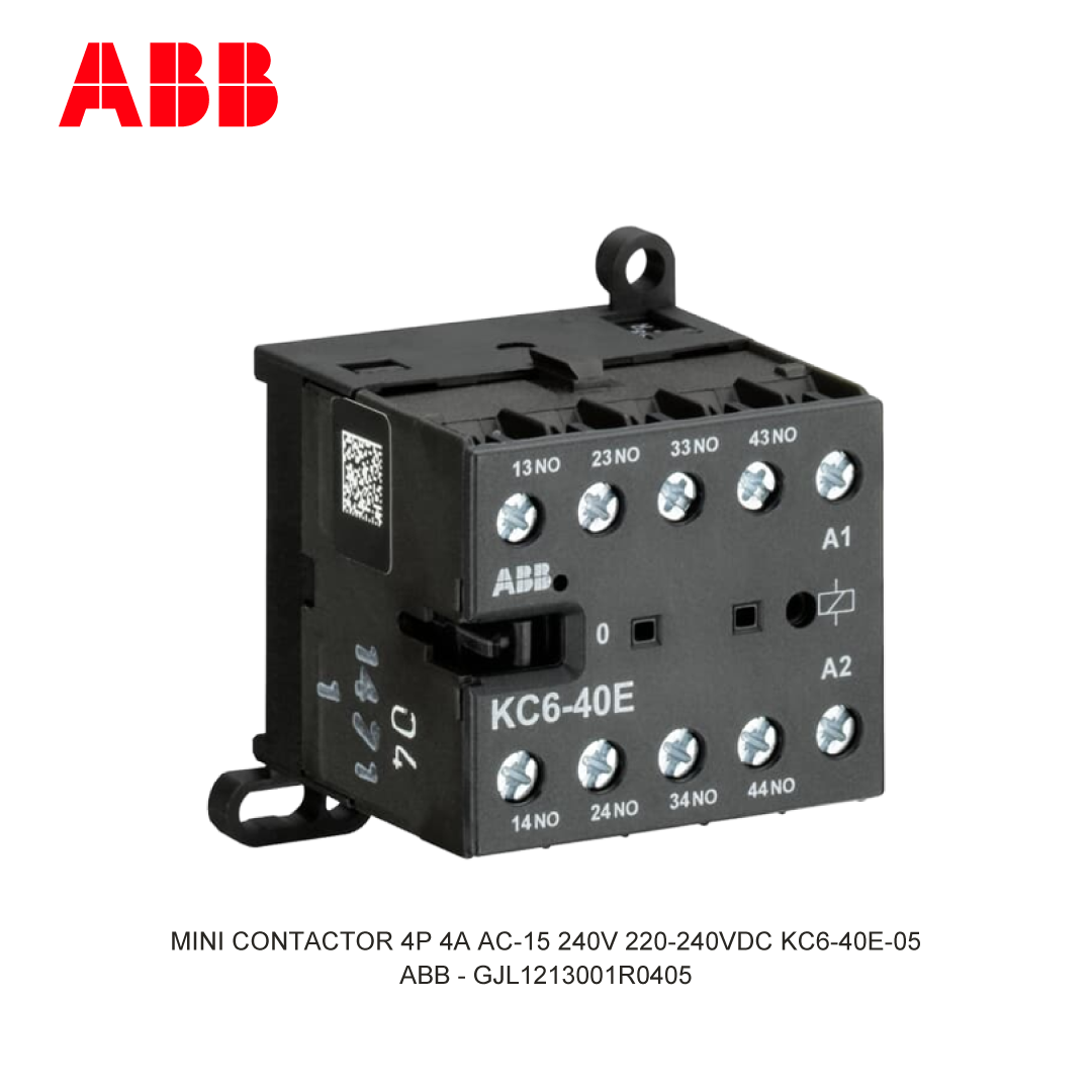 MINI CONTACTOR 4P 4A AC-15 240V 220-240VDC KC6-40E-05