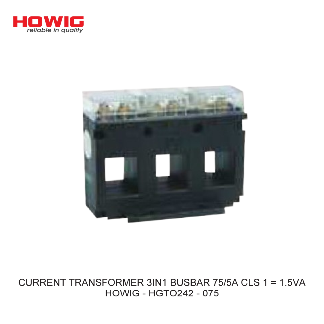 CURRENT TRANSFORMER 3IN1 BUSBAR 75/5A CLS 1 = 1.5VA