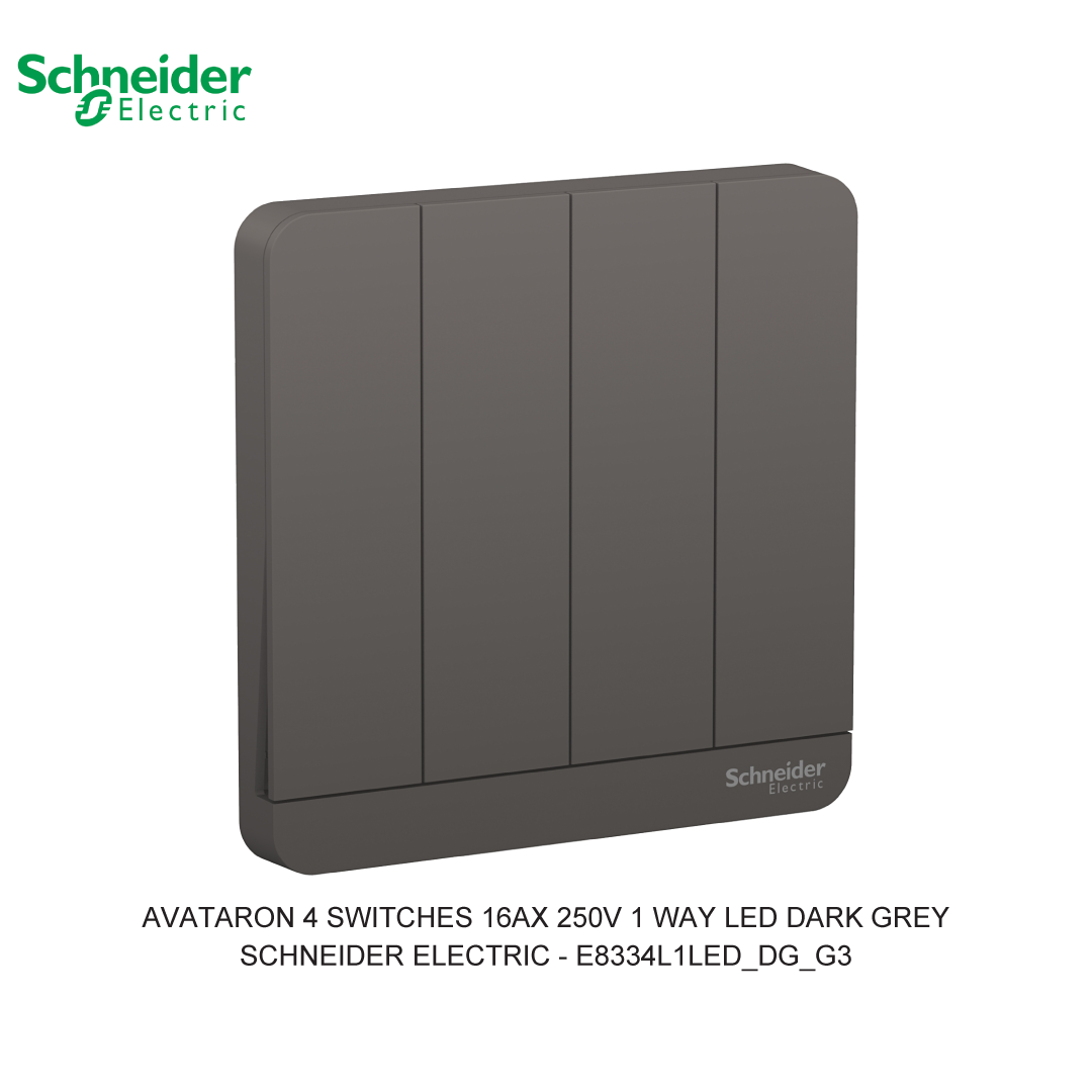 AVATARON 4 SWITCHES 16AX 250V 1 WAY LED DARK GREY