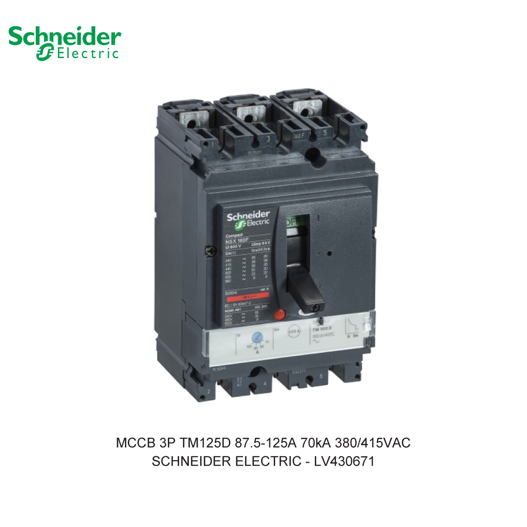 MCCB 3P TM125D 87.5-125A 70KA 380/415VAC