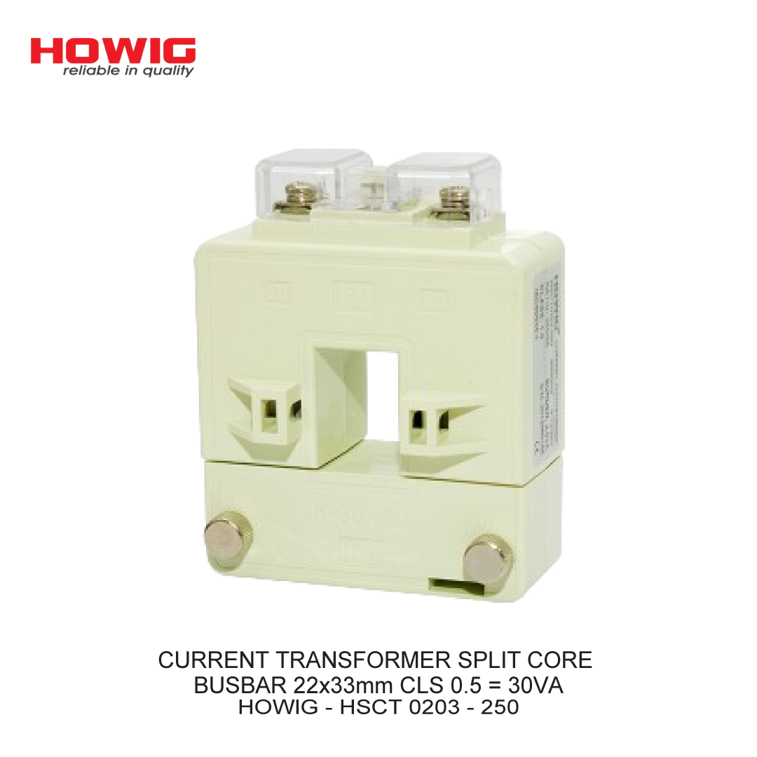 CURRENT TRANSFORMER SPLIT CORE BUSBAR 22x33mm CLS 0.5 = 30VA