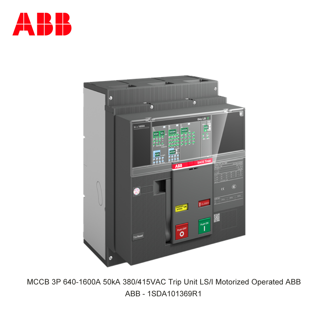 MCCB 3P 640-1600A 50kA 380/415VAC Trip Unit LS/I Motorized Operated ABB