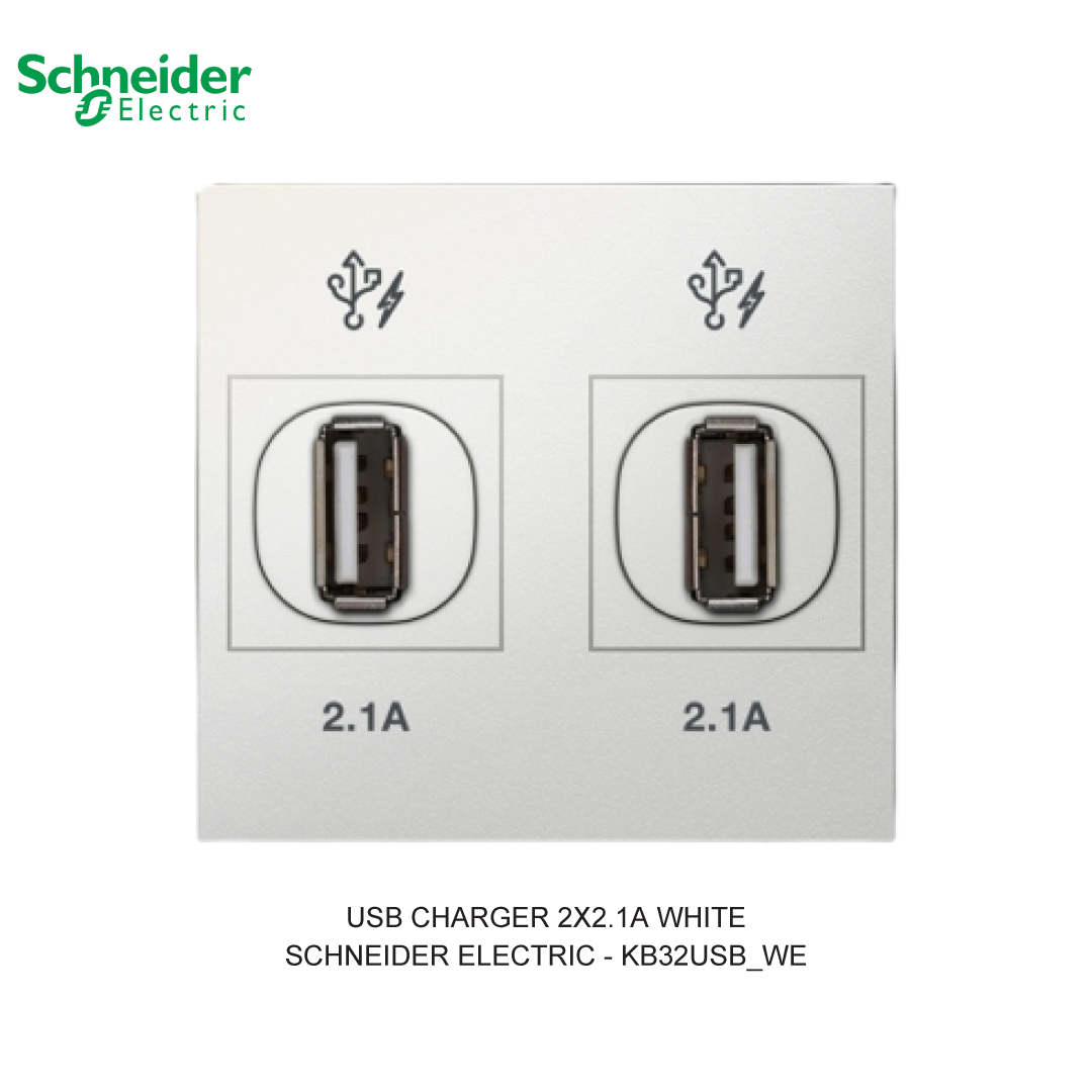 USB CHARGER 2X2.1A WHITE