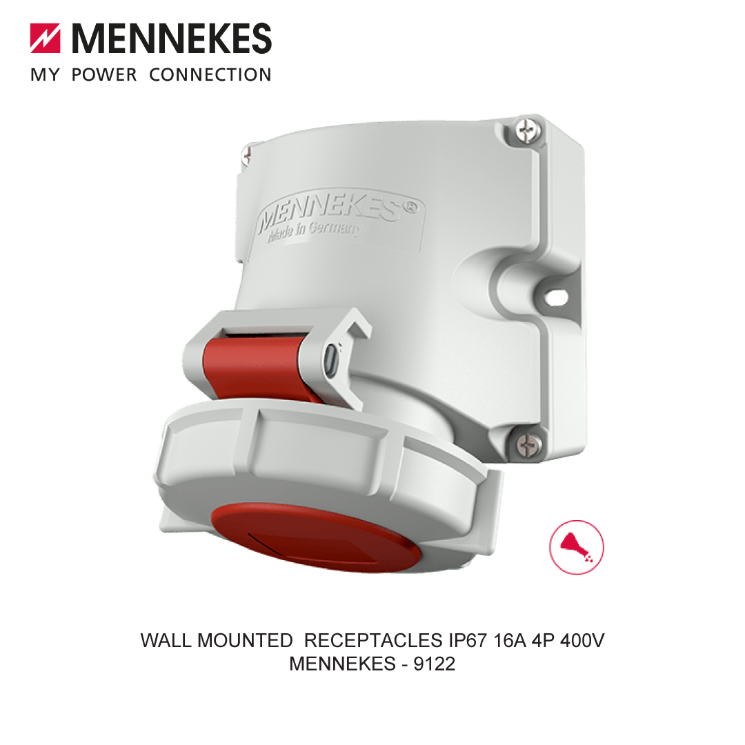 WALL MOUNTED RECEPTACLES IP67 16A 4P 400V
