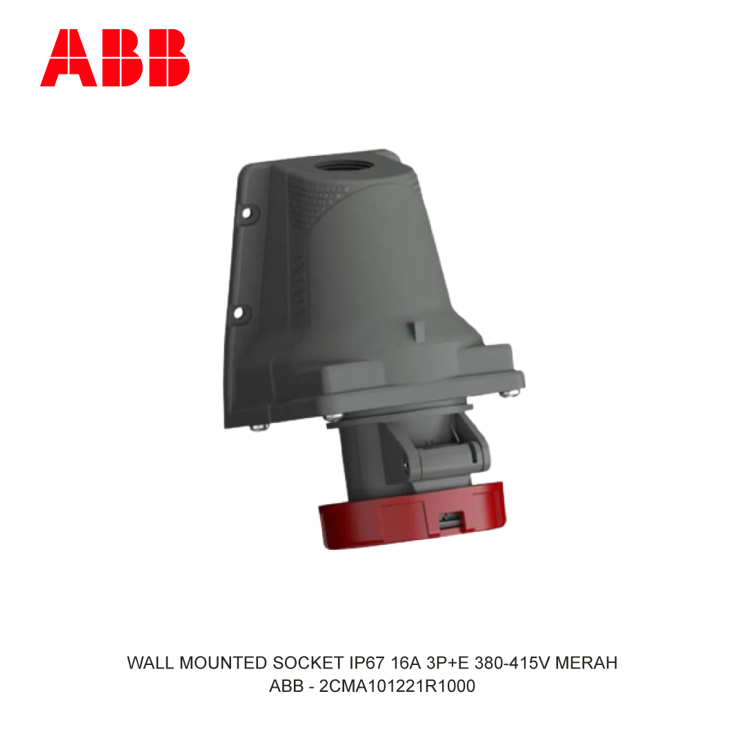 WALL MOUNTED SOCKET IP67 16A 3P+E 380-415V MERAH
