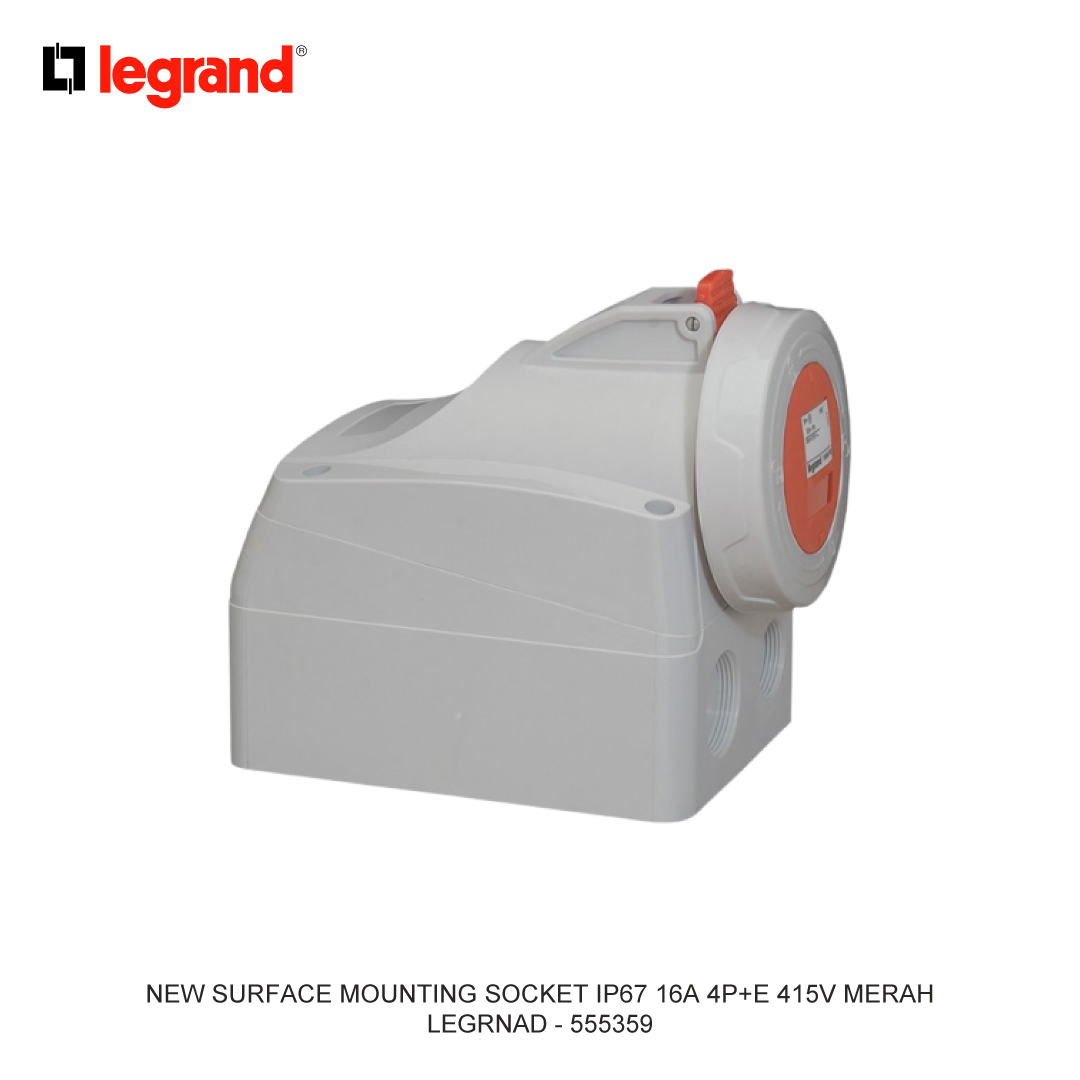 NEW SURFACE MOUNTING SOCKET IP67 16A 4P+E 415V RED